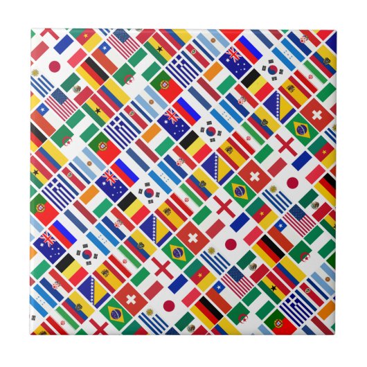 SOCCER 2014 emblems pattern Fliese (Vorderseite)