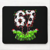 Soccer 67 Six Seven Funny Gen Alpha Meme Drip Chri Mousepad (Vorne)
