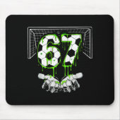 Soccer 67 Six Seven Funny Gen Alpha Meme Drip Mousepad (Vorne)