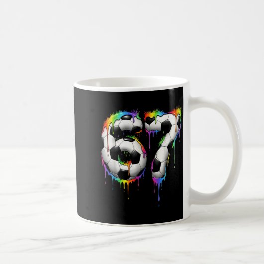 Soccer 67 Six Seven Funny Gen Alpha Meme Rainbow D Kaffeetasse (Rechts)