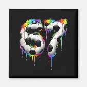 Soccer 67 Six Seven Funny Gen Alpha Meme Rainbow D Magnet (Vorne)