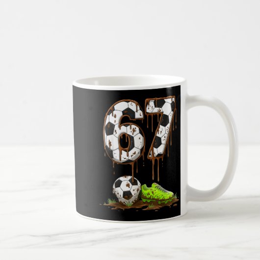 Soccer 67 Six Seven Meme Boys Teens Kids Gen Alpha Kaffeetasse (Rechts)