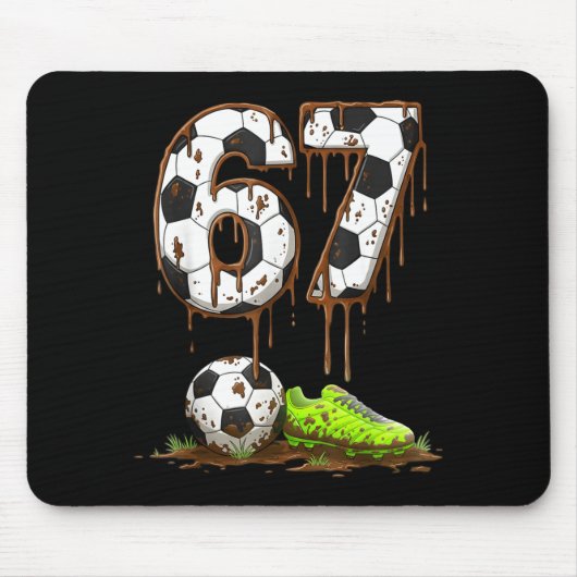 Soccer 67 Six Seven Meme Boys Teens Kids Gen Alpha Mousepad (Vorne)