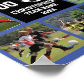 Soccer 7 Foto Collage Blue Teamname Plakat (Ecke)
