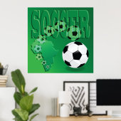 Soccer Africa Bold Green Football Poster (Heimbüro)