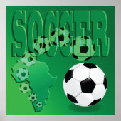 Soccer Africa Bold Green Football Poster (Vorne)