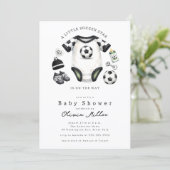 Soccer Baby Shower Invitation Einladung (Stehend Vorderseite)