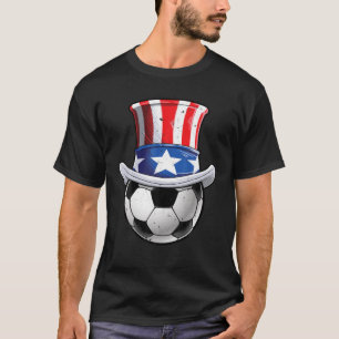 Soccer Ball 4. Juli Uncle Sam Men Women Americ T-Shirt