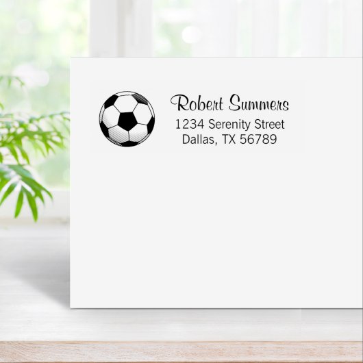 Soccer Ball Address Rubber Briefmarke Gummistempel
