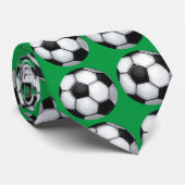 Soccer Ball Art Pattern Green Tie Krawatte (Gerollt)