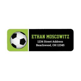 Soccer Ball Bar Mitzvah Address Labels