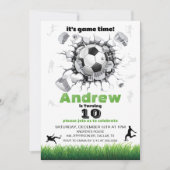 Soccer Ball Birthday Party Einladung (Vorderseite)