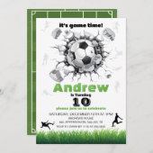 Soccer Ball Birthday Party Einladung (Vorne/Hinten)