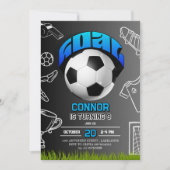 Soccer Ball Birthday Party Invitation Einladung (Vorderseite)