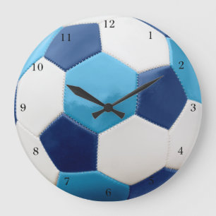 Soccer Ball Blues Große Wanduhr