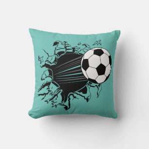Soccer Ball Busting Out Kissen