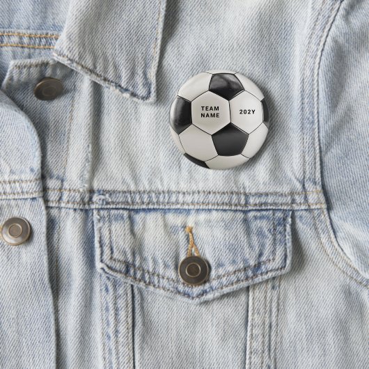 Soccer Ball Button Pin | Custom Team Name Buttons (Beispiel)