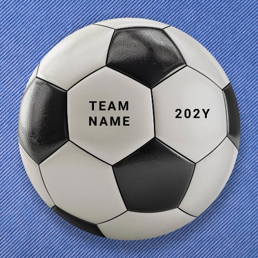 Soccer Ball Button Pin | Custom Team Name Buttons