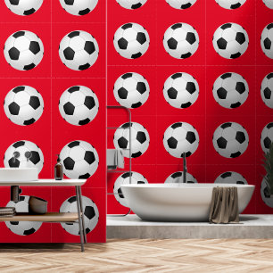 Soccer Ball Custom Color Red Tapete
