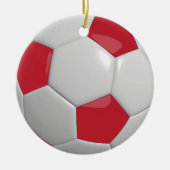 Soccer Ball Dark Red | Keramik Ornament (Vorne)