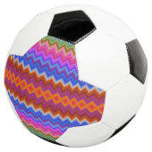 Soccer ball design with a colorful zigzag pattern (Dreiviertel)