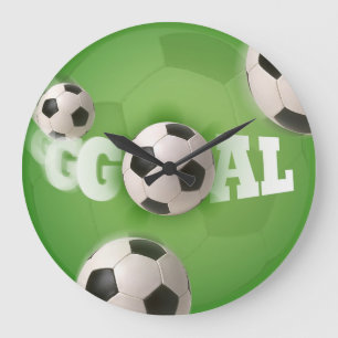 Soccer Ball Football Goal - Wall Clock Große Wanduhr