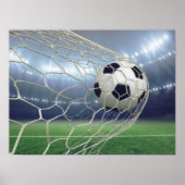 Soccer Ball Goal Net Stadium Lights Poster (Vorne)