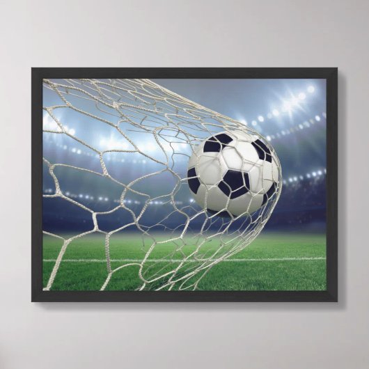 Soccer Ball Goal Net Stadium Lights Poster