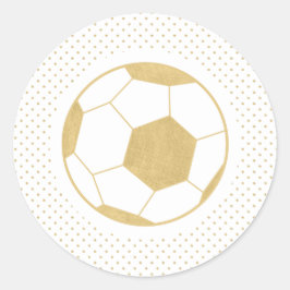 Soccer Ball Gold White Runder Aufkleber