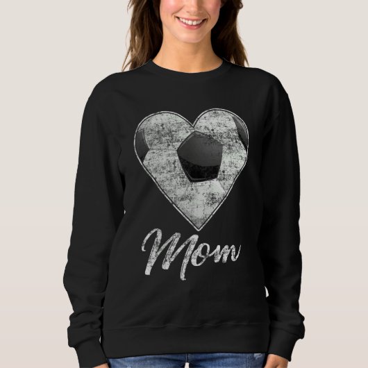 Soccer Ball Heart Mom Fan  Idea Mothrer Sport Sweatshirt (Vorderseite)