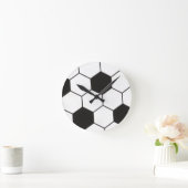 Soccer Ball Inspired Pattern Geometric Print  Runde Wanduhr (Zuhause)