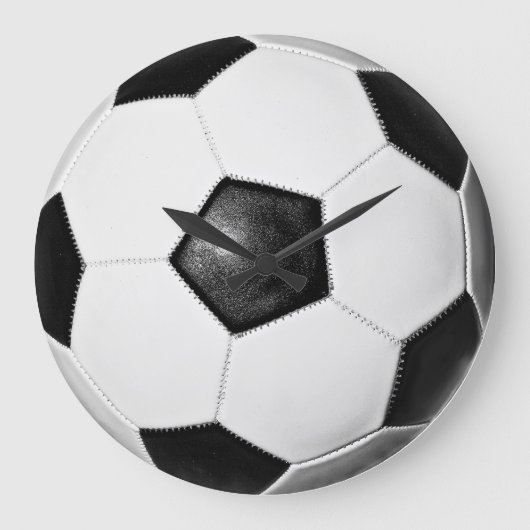 Soccer Ball Large Wall Clock Große Wanduhr (Vorderseite)