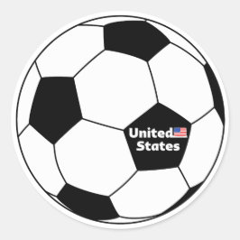 SOCCER BALL MIT USA FLAG RUNDER AUFKLEBER