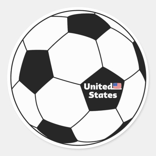 SOCCER BALL MIT USA FLAG RUNDER AUFKLEBER (Vorderseite)