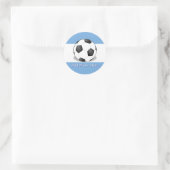 Soccer Ball on Light Blue and White Background Runder Aufkleber (Tasche)