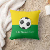 Soccer Ball on Yellow and Green Background Kissen (Decke)