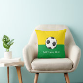 Soccer Ball on Yellow and Green Background Kissen (Stuhl )
