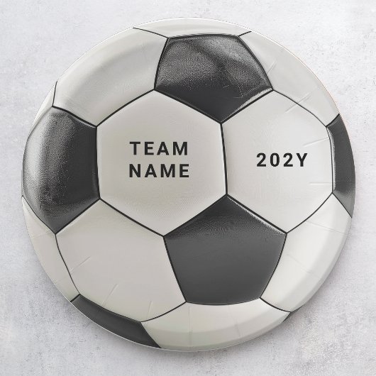 Soccer Ball Paper Plate | Team Name Party Plates Pappteller