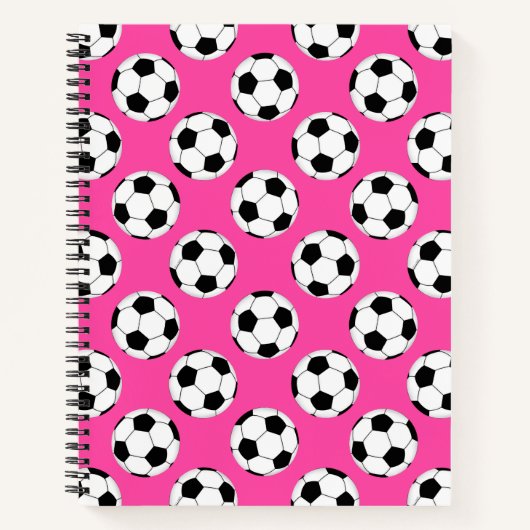 Soccer Ball Pattern Pink Notizblock (Vorderseite)
