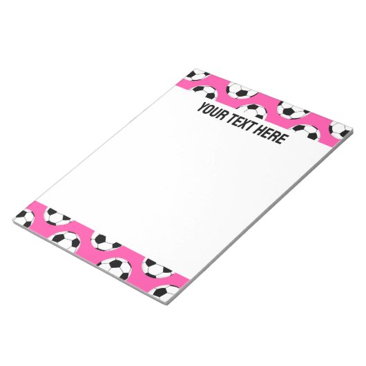 Soccer Ball Pattern Pink Notizblock (angewinkelt)