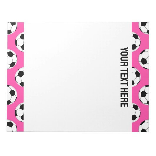 Soccer Ball Pattern Pink Notizblock (Vorderseite)