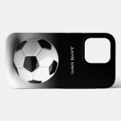 Soccer Ball Personalisiert Phone Case Black (Rückseite (Horizontal))
