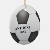 Soccer Ball Personalisiert Weihnachten Keramik Ornament (Rechts)