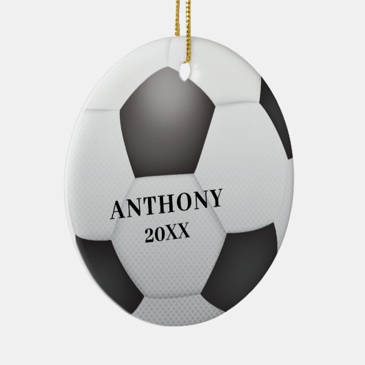Soccer Ball Personalisiert Weihnachten Keramik Ornament (Rechts)
