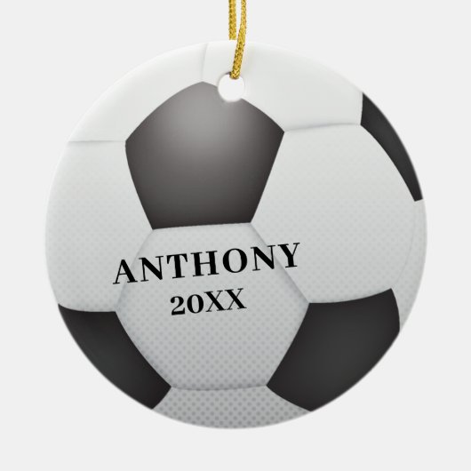 Soccer Ball Personalisiert Weihnachten Keramik Ornament (Vorne)
