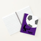 Soccer Ball Player Kick Lila Spiral Notebook Notizblock (Innenseite)