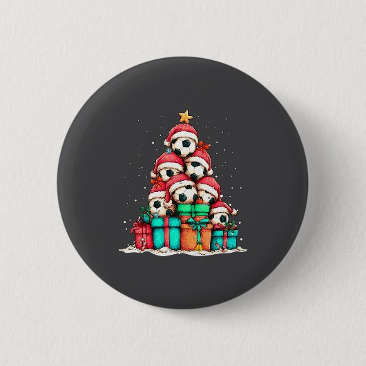 Soccer Ball Player Le Christmas Tree Xmas Long Sle Button (Vorderseite)