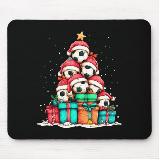 Soccer Ball Player Le Christmas Tree Xmas Long Sle Mousepad (Vorne)