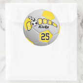 Soccer Ball Players Kicks | Yellow Runder Aufkleber (Tasche)