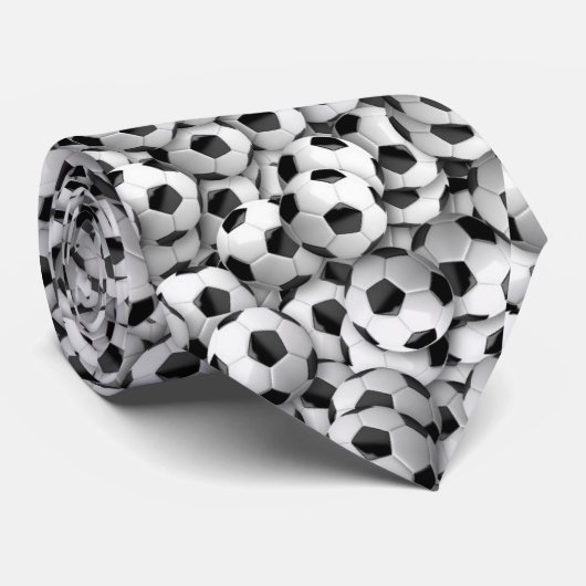 Soccer Ball Print Necktie Krawatte (Gerollt)